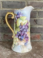 Old Hand Painted Porcelain Pitcher Signed Lewis