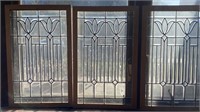 Three Antique Leaded Glass Windows
