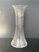 Tall Etched Glass Vase