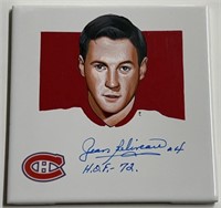 Autographed Jean Believau #4 Canadiens Tile