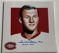 Autographed Dickie Moore #12 Canadiens Tile