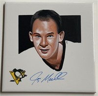 Autographed Joe Mullen #7 Penguins Tile