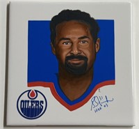 Autographed Grant Fuhr #31 Oilers Tile HOF '03