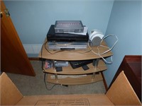 2 DVD/VCR PLAYERS & TV STAND