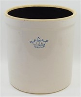 * Vintage 3 Gallon Blue Crown USA Stoneware Crock