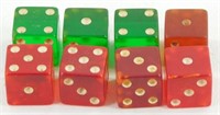 Lot of 8 Red and Green Dice
