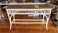 White Wicker Long Table
