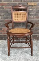 Victorian Walnut Cane Bottom Chair