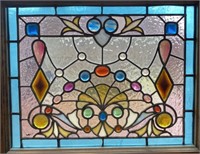Excellent Bejeweled Stained Art Glass Window