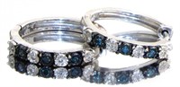 Natural 1/4 ct Fancy Blue & White Diamond Hoops