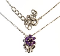 Natural Amethyst Flower Necklace