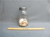 Vintage BALL Mason Jar w/ Various Shells