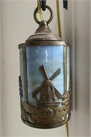 Antique Hanging Slag Glass Lamp