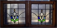 Two Leaded Stained Glass Windows
