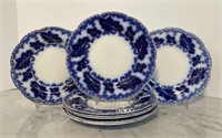 Eight Johnson Brothers Normandy Flow Blue Plates