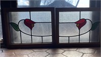 Two Stained Glass Floral Windows