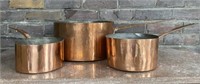 Antique French or English Handmade Copper Pots
