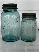 Vintage blue ball jars