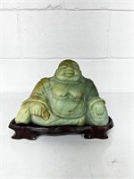Lg Chinese Jade Buddha Sitting 1910-1930