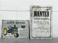 Vintage John Deere metal signs