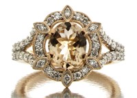 14kt Rose Gold 2.22 ct Morganite & Diamond Ring