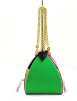Tiffany & Co. Hand Bag Green Silk Satin
