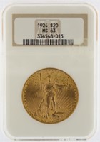 1924 MS63 Saint Gaudens $20.00 Gold Double Eagle