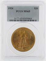 1924 MS65 GEM St. Gaudens $20.00 Gold Double Eagle