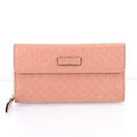 Gucci Micro Leather Long Wallet Pink Italy