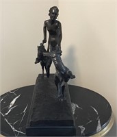 SIGNED BRONZE SCULPTURE 18" IN LENGTH