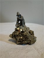 Pyrite with Pewter Man Knick Knack