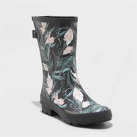 Women's Vicki Rubber Boots - a New Day Black 6
