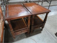 (2X) VINTAGE ONE DRAWER END TABLES