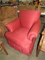 RED CLOTH PADDED SIDE CHAIR
