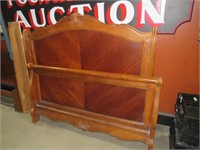 QUEEN SIZE CARVED SLEIGH BED WITH RAILS