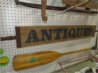 HUGE WOOD ROLLING PIN ANTIQUES SIGN -- 56 X 8