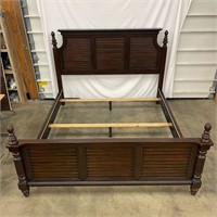 AMH3764/ F1 Dark Brown King Size Bed Frame