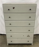 AMH3760 Tall Grey 6 Drawer Dresser With Knobs