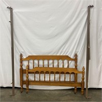 AMH3758 Vintage Full Bed Frame With Wheels