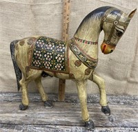 Fantastic hand painted carved wooden horse - he