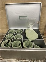 8 Steuben crystal goblets w/ their bags &