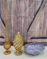 3pcs retro - vase, bread covered jar, & ceramic
