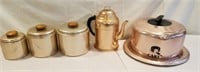 Copper look alumn - 3pc Canister set, cake