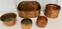 Solid copper planters, wall planter, etc