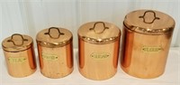 Set of 4 copper canister set