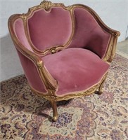Pink french provincial chair 32"26"34"