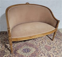 French provincial love seat needs cleaning
