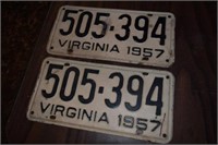 1957 VA License Tags