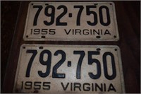 1955 VA License Tags