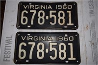 1960 VA License Tags